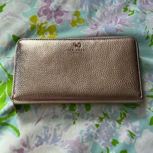 Ted Baker Zip Around Pebbled Leather - Rose Gold